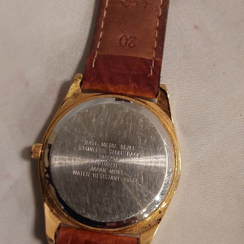 VINTAGE ARMITRON MECHANICAL MEN’S LEATHER WRISTWATCH - Picture 6 of 10